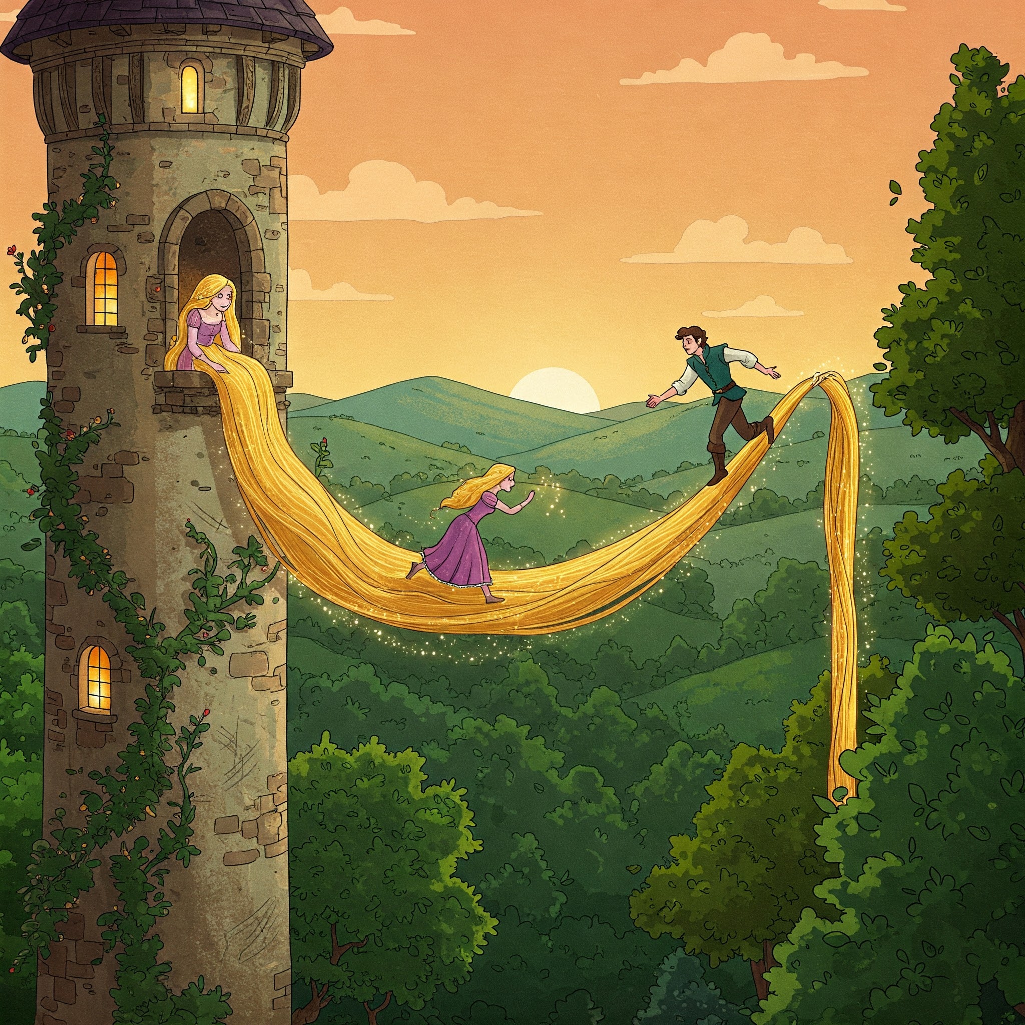 Illustration zu Rapunzel