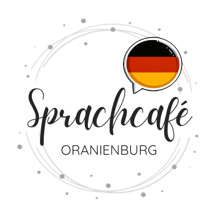 Logo 2024 des Sprachcafés in der Stadtbibliothek Oranienburg.